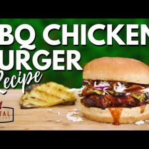 BBQ Chicken Burger Recipe - Grilled Chicken Sandwich with grilled Pineapple