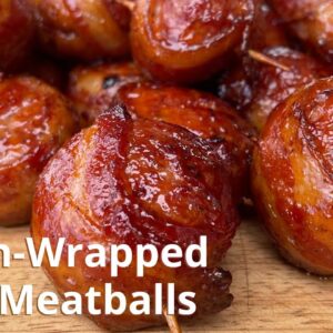 Bacon-Wrapped BBQ Meatballs