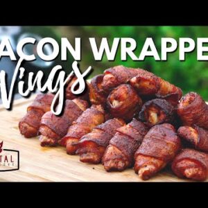 Bacon Wrapped Chicken Wings Recipe on the Grill - BBQ Appetizers