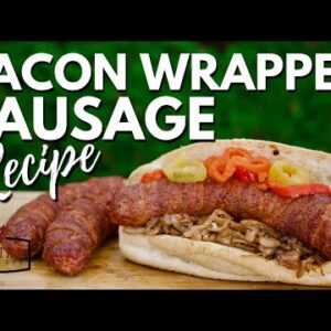 Bacon Wrapped Sausage Recipe - How to Smoke Sausage on the Weber Kettle