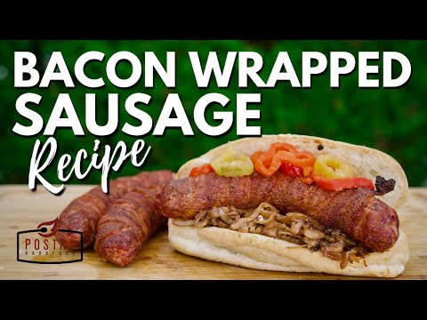 Bacon Wrapped Sausage Recipe - How to Smoke Sausage on the Weber Kettle