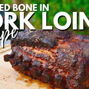 Smoked Bone In Pork Loin Roast on the Grill - Easy BBQ Recipe