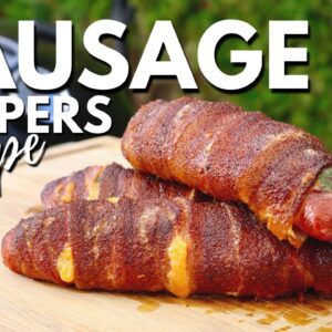 Bacon Wrapped Sausage Poppers - Sausage Jalapeno Poppers Recipe