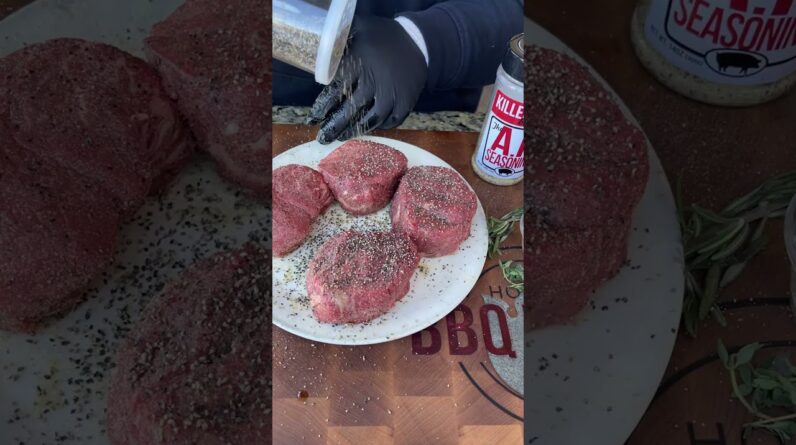 Pepper Crusted Filets on the Weber Kettle