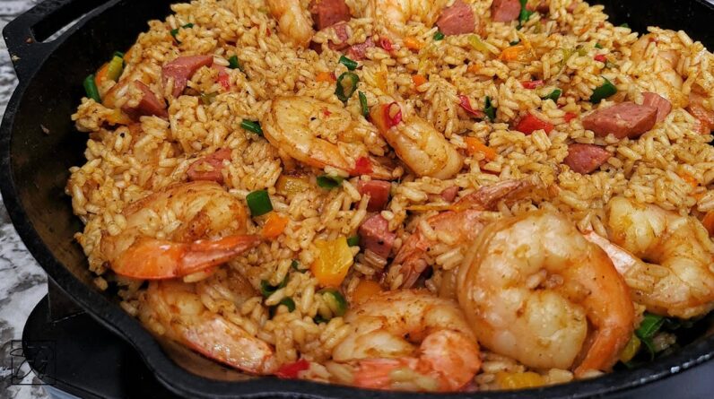 How to Cook Perfect Shrimp and Sausage Rice in Just 1 Pan!