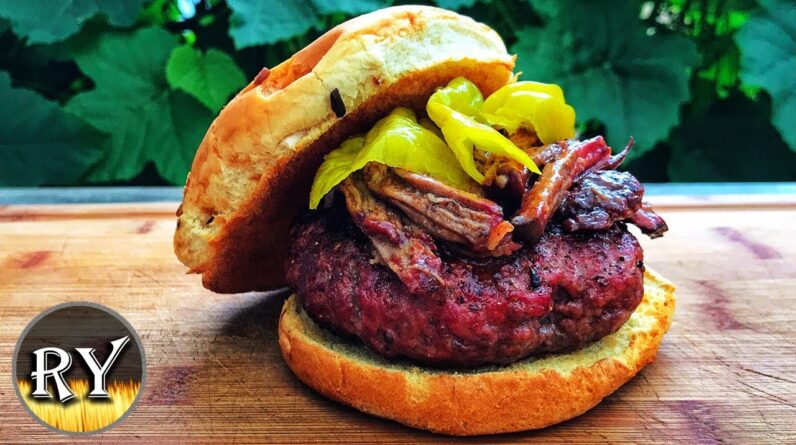 BBQ Pulled Beef Burger Smoked On The Weber Kettle