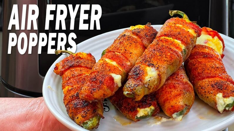 Easy Bacon Wrapped Jalapeno Poppers Made In The Air Fryer