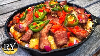 Grilled Tater Tot Tri Tip Nachos