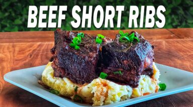 Beef Short Ribs Braised In Red Wine - A Classic Preparation Paired With Horseradish Mashed Potatoes