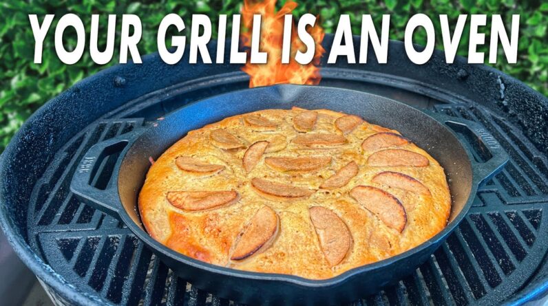 Use Your Grill Like An Oven To Make This Delicious Apple Pan Cake Dessert