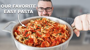 I'm OBSESSED with this Zesty Shrimp Fra Diavolo with Linguine Pasta