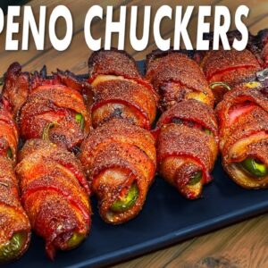 Jalapeno Chuckers - Bacon Wrapped Jalapeno Poppers Stuffed With Smoked Chuck Roast