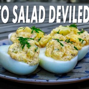 Two Favorites In One Bite - Potato Salad Deviled Eggs
